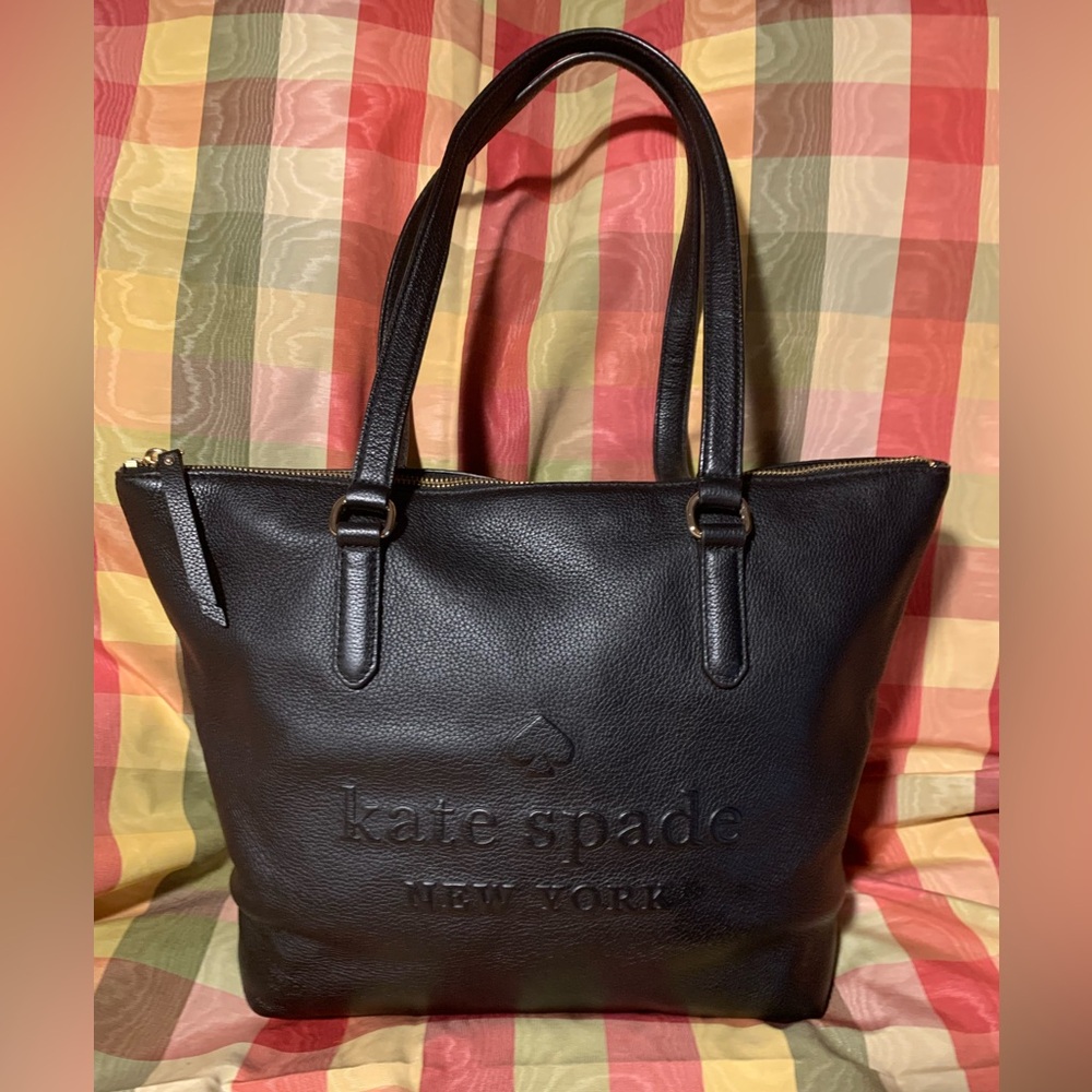 Kate Spade Black Leather Tote Bag